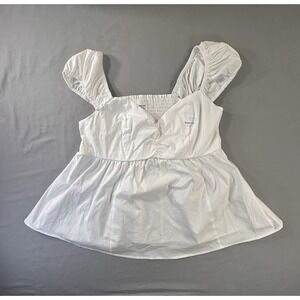 Time and Tru Puffed Sleeve Sweetheart Neck Maternity Babydoll Top Women's Medium